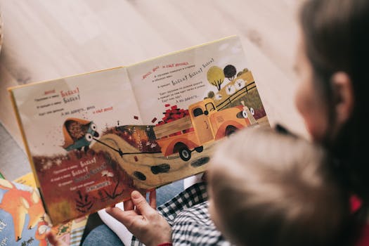 pexels-photo-1741231-1741231 A mother and toddler sharing a story from an illustrated children's book indoors.